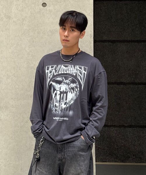 MAISON MINED(メゾンミネド)の「STICKY LONG SLEEVE CHARCOAL(Tシャツ/カットソー・メンズ・その他・SMALL/MEDIUM/LARGE)」の3枚目の写真