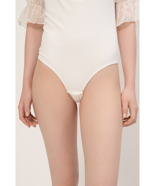 LILY BROWN（リリーブラウン）の「【LILY BROWN Lingerie】レーシーパフスリーブボディスーツ（その他アンダーウェア/インナー・レディース・ブラック/ホワイト・F）」の7枚目の写真