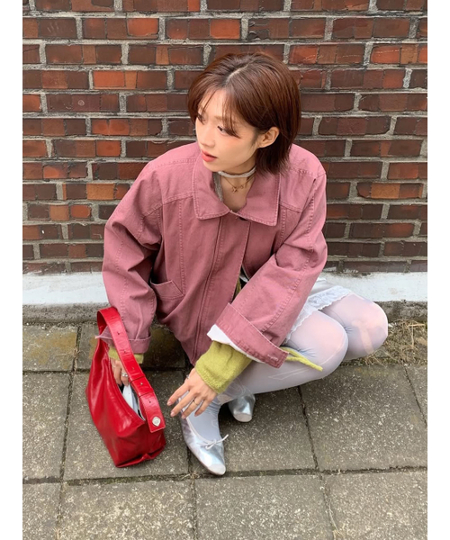 FRIVER07（フリバー07）の「Vintage washing bomber jumper [FRSP05JP03]_Pink（その他アウター・レディース・PINK・FREE）」の2枚目の写真