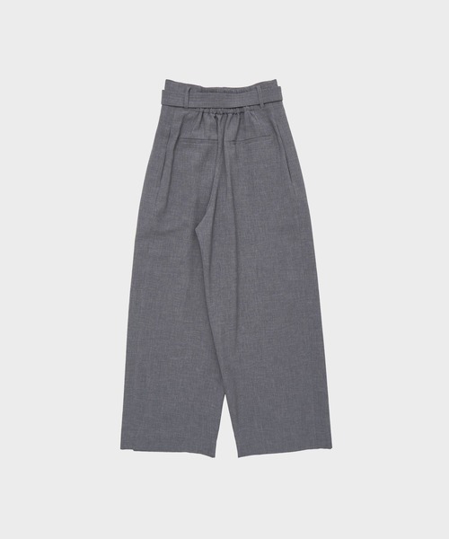 CITY TOKYO（シティトウキョウ）の「【CITY TOKYO/シティートウキョウ】Belt Tuck Pants/ベルトタックパンツ/ワイドパンツ（スラックス・レディース・グレー/ネイビー・1/2）」の5枚目の写真