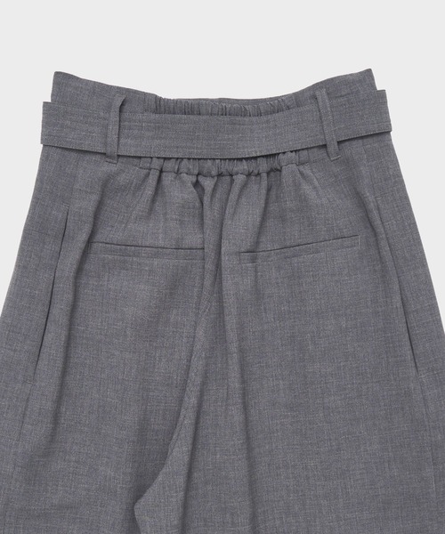 CITY TOKYO（シティトウキョウ）の「【CITY TOKYO/シティートウキョウ】Belt Tuck Pants/ベルトタックパンツ/ワイドパンツ（スラックス・レディース・グレー/ネイビー・1/2）」の7枚目の写真