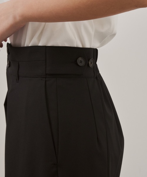 CITY TOKYO（シティトウキョウ）の「【CITY TOKYO/シティートウキョウ】Belt Tuck Pants/ベルトタックパンツ/ワイドパンツ（スラックス・レディース・グレー/ネイビー・1/2）」の14枚目の写真
