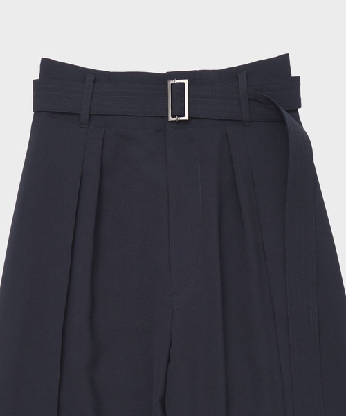 CITY TOKYO（シティトウキョウ）の「【CITY TOKYO/シティートウキョウ】Belt Tuck Pants/ベルトタックパンツ/ワイドパンツ（スラックス・レディース・グレー/ネイビー・1/2）」の18枚目の写真