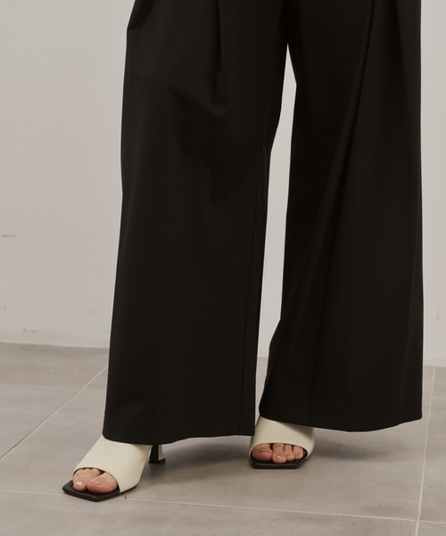 CITY TOKYO（シティトウキョウ）の「【CITY TOKYO/シティートウキョウ】Belt Tuck Pants/ベルトタックパンツ/ワイドパンツ（スラックス・レディース・グレー/ネイビー・1/2）」の16枚目の写真