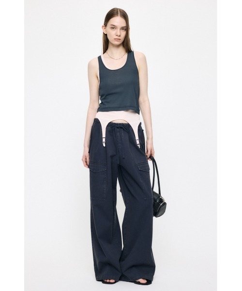 MOUSSY(マウジー)の「LAYER タンクトップ(タンクトップ・レディース・チャコールグレー/オフホワイト/ライトブラック・FREE)」の5枚目の写真