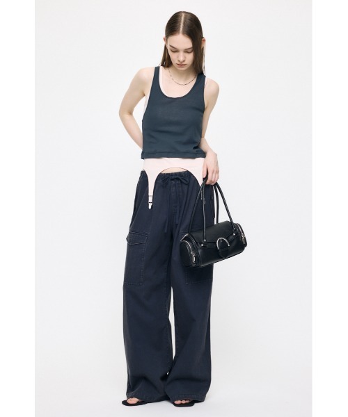 MOUSSY(マウジー)の「LAYER タンクトップ(タンクトップ・レディース・チャコールグレー/オフホワイト/ライトブラック・FREE)」の6枚目の写真