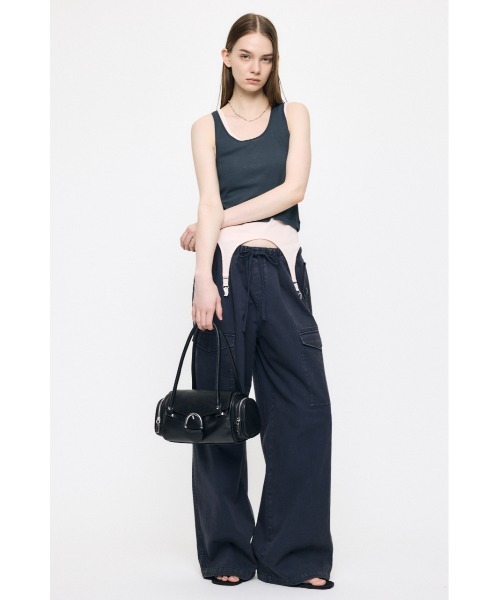 MOUSSY(マウジー)の「LAYER タンクトップ(タンクトップ・レディース・チャコールグレー/オフホワイト/ライトブラック・FREE)」の7枚目の写真