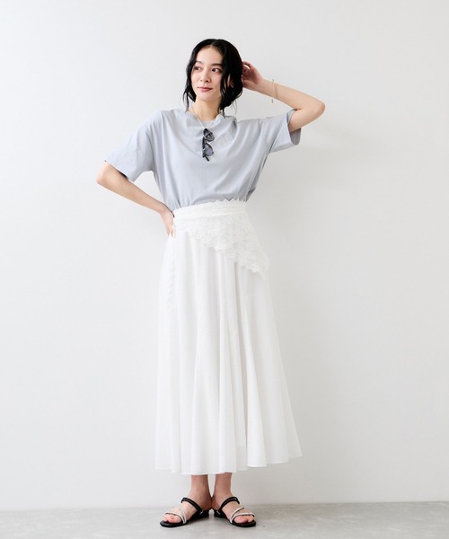 VIS（ビス）の「ボクシークロップド刺繍Tシャツ（Tシャツ/カットソー・レディース・ブルー/チャコールグレー/ホワイト・FREE）」の20枚目の写真
