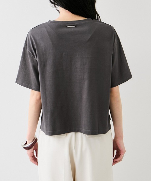 VIS（ビス）の「ボクシークロップド刺繍Tシャツ（Tシャツ/カットソー・レディース・ブルー/チャコールグレー/ホワイト・FREE）」の11枚目の写真