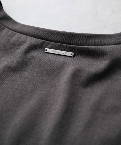 VIS（ビス）の「ボクシークロップド刺繍Tシャツ（Tシャツ/カットソー・レディース・ブルー/チャコールグレー/ホワイト・FREE）」の7枚目の写真
