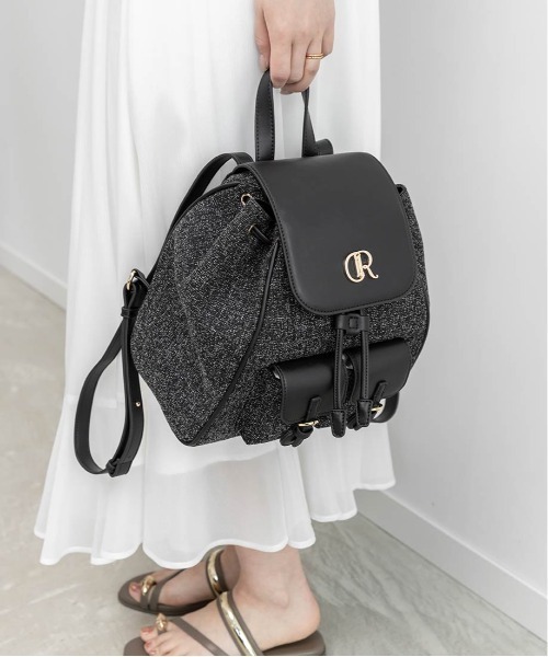 RANDA(ランダ)の「フラップデザインリュックバッグ(バックパック/リュック・レディース・アイボリー/ブラック/ピンク・FREE)」の7枚目の写真