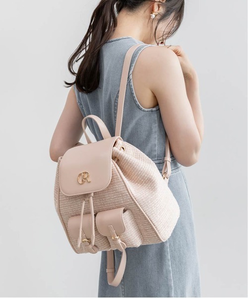 RANDA(ランダ)の「フラップデザインリュックバッグ(バックパック/リュック・レディース・アイボリー/ブラック/ピンク・FREE)」の10枚目の写真