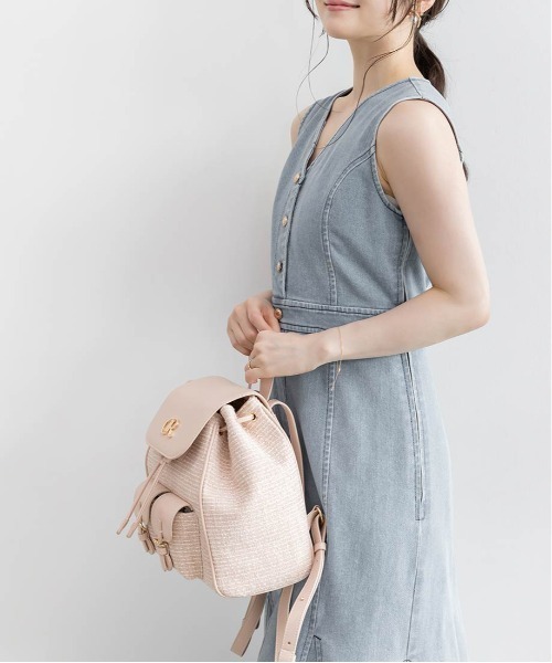 RANDA(ランダ)の「フラップデザインリュックバッグ(バックパック/リュック・レディース・アイボリー/ブラック/ピンク・FREE)」の11枚目の写真