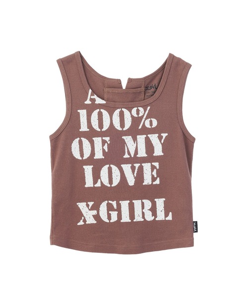 X-girl（エックスガール）の「2WAY LACE UP TANK TOP（タンクトップ・レディース・ホワイト/ブラック/ブラウン・ONE SIZE）」の3枚目の写真