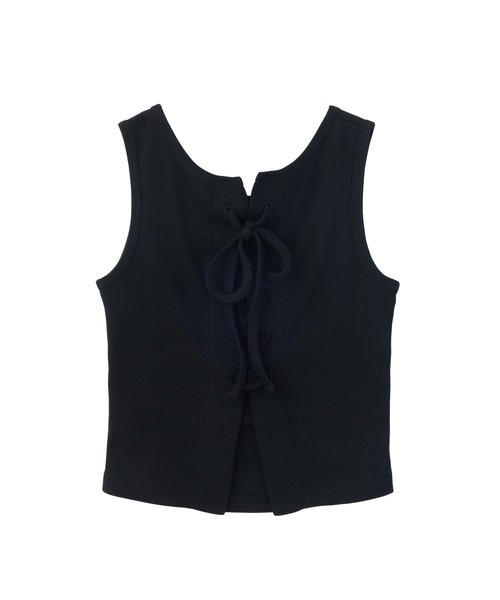 X-girl（エックスガール）の「2WAY LACE UP TANK TOP（タンクトップ・レディース・ホワイト/ブラック/ブラウン・ONE SIZE）」の14枚目の写真