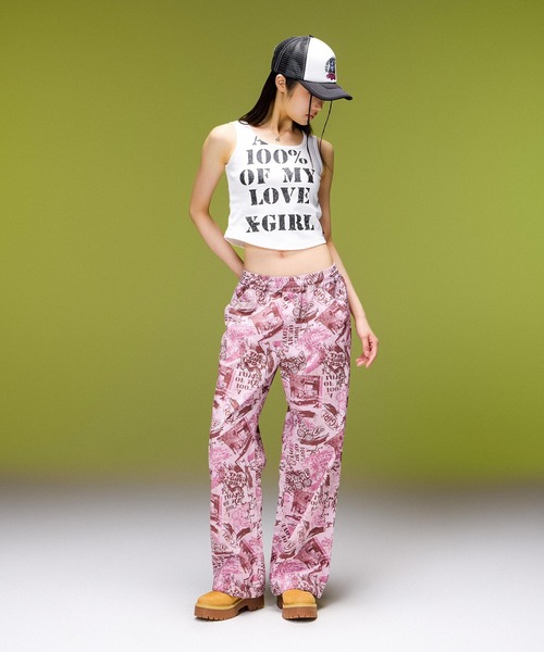 X-girl（エックスガール）の「2WAY LACE UP TANK TOP（タンクトップ・レディース・ホワイト/ブラック/ブラウン・ONE SIZE）」の8枚目の写真