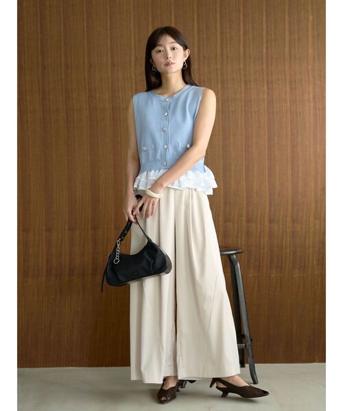 LAGUNAMOON(ラグナムーン)の「ノースリドッキングニット 【夏服】 【オフィスカジュアル】(ニット/セーター・レディース・アイボリー/ブルー/ネイビー・FREE)」の7枚目の写真