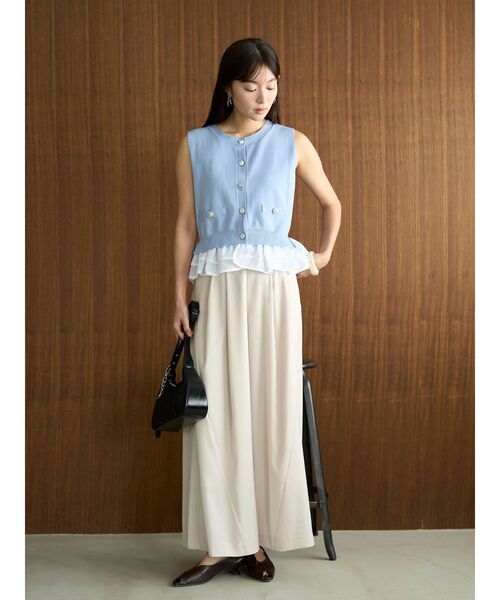 LAGUNAMOON(ラグナムーン)の「ノースリドッキングニット 【夏服】 【オフィスカジュアル】(ニット/セーター・レディース・アイボリー/ブルー/ネイビー・FREE)」の8枚目の写真