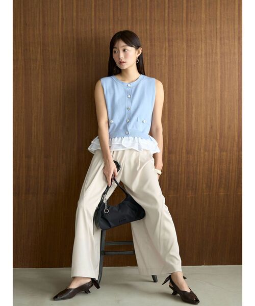 LAGUNAMOON(ラグナムーン)の「ノースリドッキングニット 【夏服】 【オフィスカジュアル】(ニット/セーター・レディース・アイボリー/ブルー/ネイビー・FREE)」の9枚目の写真