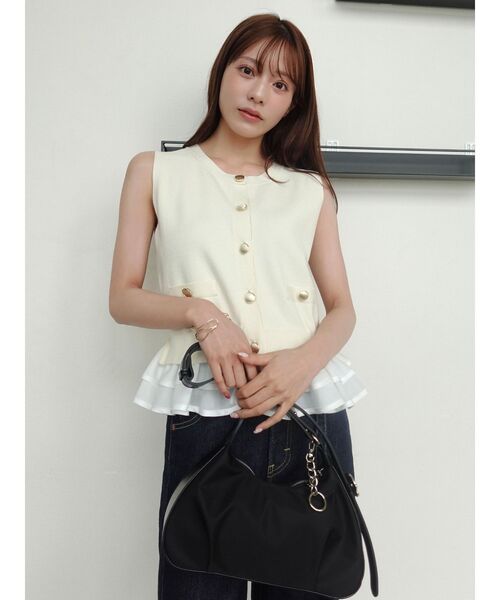 LAGUNAMOON(ラグナムーン)の「ノースリドッキングニット 【夏服】 【オフィスカジュアル】(ニット/セーター・レディース・アイボリー/ブルー/ネイビー・FREE)」の13枚目の写真