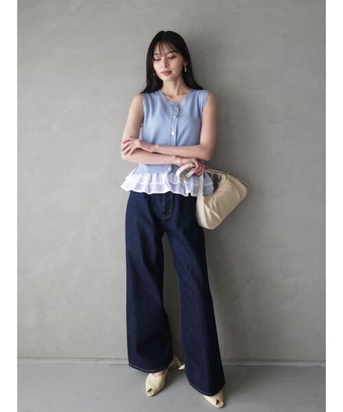 LAGUNAMOON(ラグナムーン)の「ノースリドッキングニット 【夏服】 【オフィスカジュアル】(ニット/セーター・レディース・アイボリー/ブルー/ネイビー・FREE)」の15枚目の写真