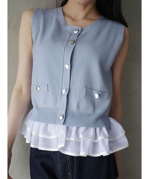 LAGUNAMOON(ラグナムーン)の「ノースリドッキングニット 【夏服】 【オフィスカジュアル】(ニット/セーター・レディース・アイボリー/ブルー/ネイビー・FREE)」の18枚目の写真