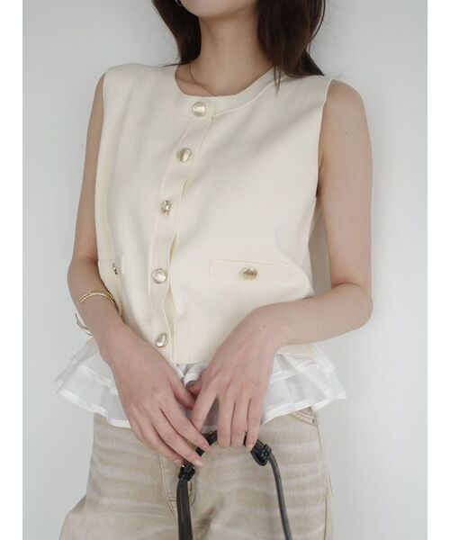 LAGUNAMOON(ラグナムーン)の「ノースリドッキングニット 【夏服】 【オフィスカジュアル】(ニット/セーター・レディース・アイボリー/ブルー/ネイビー・FREE)」の20枚目の写真