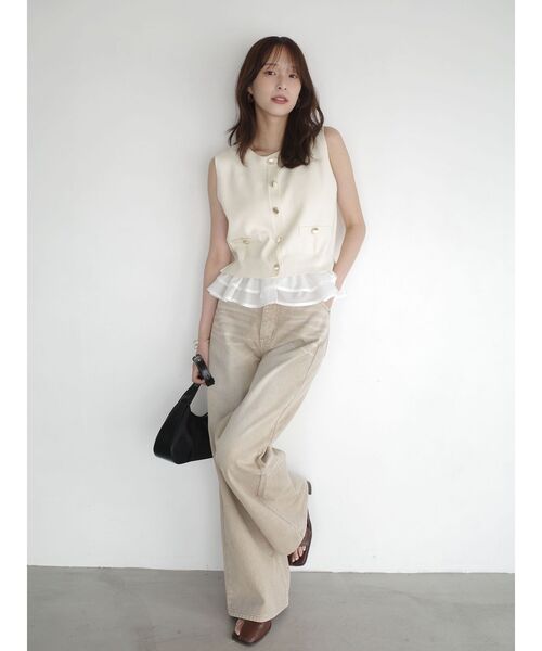 LAGUNAMOON(ラグナムーン)の「ノースリドッキングニット 【夏服】 【オフィスカジュアル】(ニット/セーター・レディース・アイボリー/ブルー/ネイビー・FREE)」の21枚目の写真
