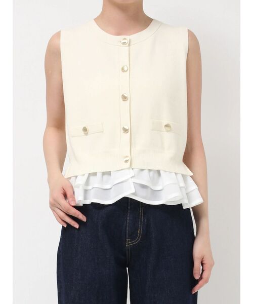 LAGUNAMOON(ラグナムーン)の「ノースリドッキングニット 【夏服】 【オフィスカジュアル】(ニット/セーター・レディース・アイボリー/ブルー/ネイビー/ブラウン・FREE)」の16枚目の写真