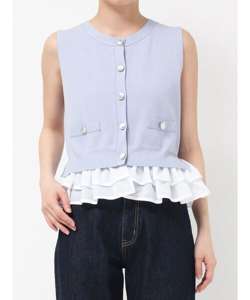 LAGUNAMOON(ラグナムーン)の「ノースリドッキングニット 【夏服】 【オフィスカジュアル】(ニット/セーター・レディース・アイボリー/ブルー/ネイビー/ブラウン・FREE)」の17枚目の写真