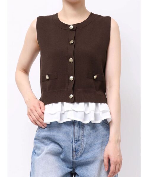 LAGUNAMOON(ラグナムーン)の「ノースリドッキングニット 【夏服】 【オフィスカジュアル】(ニット/セーター・レディース・アイボリー/ブルー/ネイビー/ブラウン・FREE)」の18枚目の写真