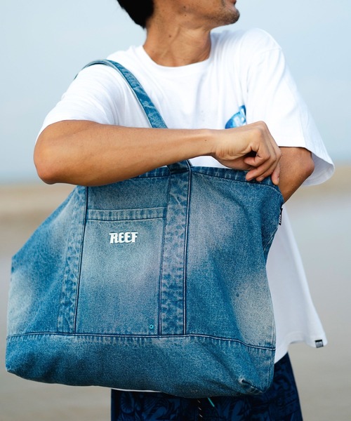 REEF(リーフ)の「REEF メンズ BLUE BAG トートバッグ 【2026年夏モデル】/リーフデニムトートバッグ(トートバッグ・メンズ・ブルー系その他/インディゴブルー・FREE)」の1枚目の写真