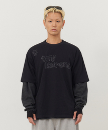 レタリングロゴ半袖Tシャツブラック