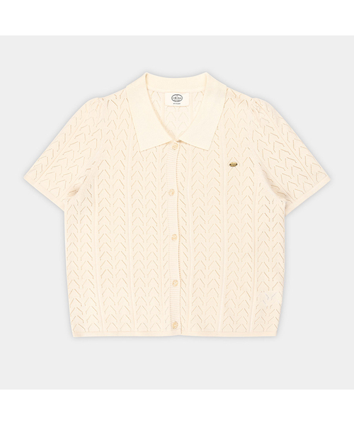 PIGMENT(ピグメント)の「サマー透かしパフカーディガン (HHCD251267)(カーディガン/ボレロ・レディース・オートミール/ブラウン/アイボリー・FREE)」の3枚目の写真