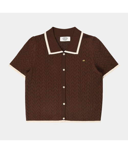 PIGMENT(ピグメント)の「サマー透かしパフカーディガン (HHCD251267)(カーディガン/ボレロ・レディース・オートミール/ブラウン/アイボリー・FREE)」の2枚目の写真