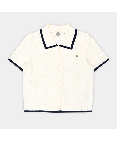 PIGMENT(ピグメント)の「サマー透かしパフカーディガン (HHCD251267)(カーディガン/ボレロ・レディース・オートミール/ブラウン/アイボリー・FREE)」の1枚目の写真