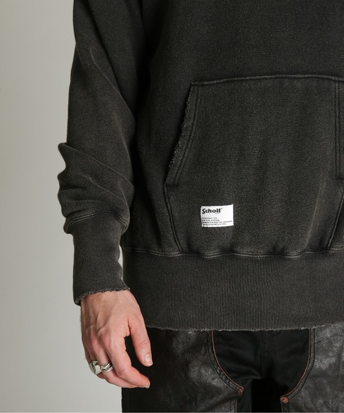 Schott（ショット）の「Schott/ショット/ASING AFTER HOOD SWEAT/エイジング アフター フード スウェット パーカー（パーカー・メンズ・ブラック/ブラウン/ダークグリーン・2XL/L/M/XL）」の8枚目の写真