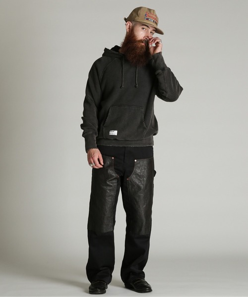 Schott（ショット）の「Schott/ショット/ASING AFTER HOOD SWEAT/エイジング アフター フード スウェット パーカー（パーカー・メンズ・ブラック/ブラウン/ダークグリーン・2XL/L/M/XL）」の9枚目の写真