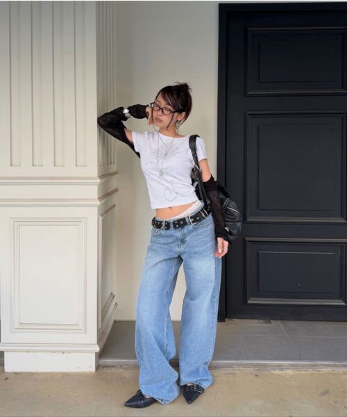 CURETTY(キュリティ)の「C ROSE HOTFIX SLIM T-SHIRT_WHITE(Tシャツ/カットソー・レディース・ホワイト・SMALL)」の5枚目の写真