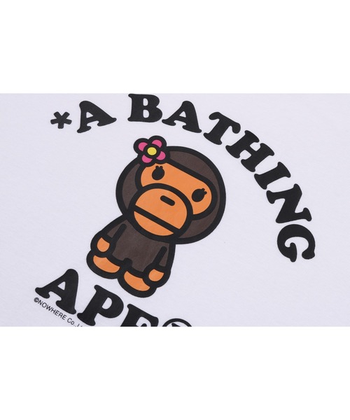 A BATHING APE（アベイシングエイプ）の「BABY LISA COLLEGE CROPPED TEE（Tシャツ/カットソー・レディース・ブラック/ホワイト・LARGE/MEDIUM/SMALL）」の5枚目の写真