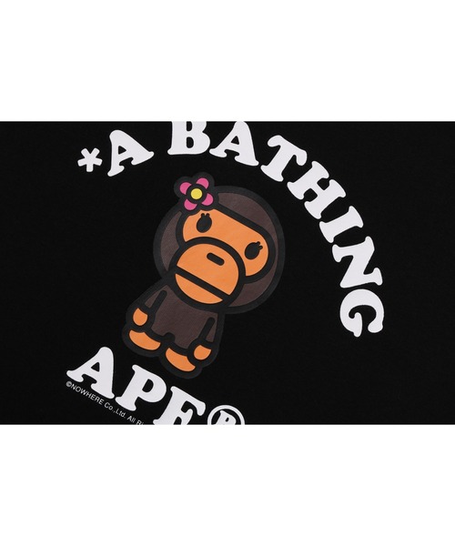 A BATHING APE（アベイシングエイプ）の「BABY LISA COLLEGE CROPPED TEE（Tシャツ/カットソー・レディース・ブラック/ホワイト・LARGE/MEDIUM/SMALL）」の6枚目の写真