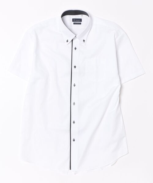TOKYO SHIRTS(トウキョウシャツ)の「【超形態安定】【吸水速乾】 形態安定ノンアイロン ボタンダウン 半袖ビジネスワイシャツ (大きいサイズ)(ビジネスシャツ・メンズ・ホワイト・首回り45cm/首回り47cm)」の6枚目の写真