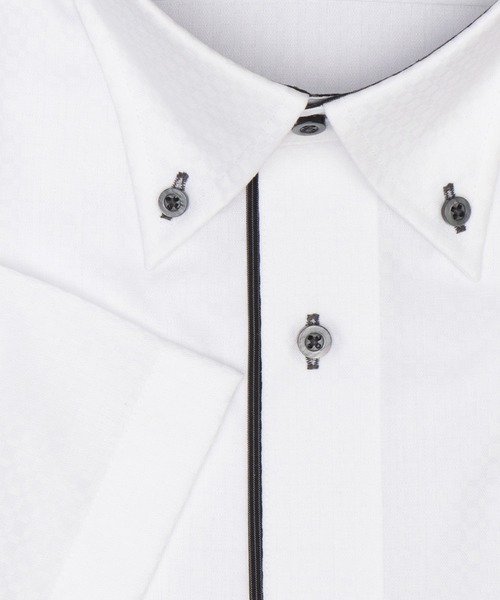 TOKYO SHIRTS(トウキョウシャツ)の「【超形態安定】【吸水速乾】 形態安定ノンアイロン ボタンダウン 半袖ビジネスワイシャツ (大きいサイズ)(ビジネスシャツ・メンズ・ホワイト・首回り45cm/首回り47cm)」の3枚目の写真