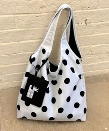 Bicolor polka dot shoulder bag