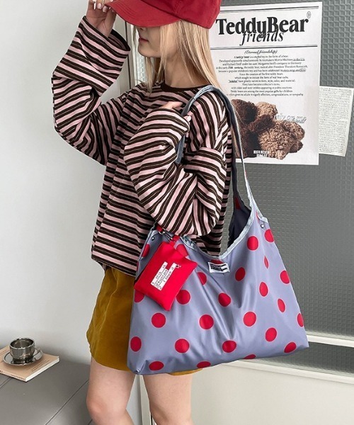 Vipoa(ヴィポア)の「Bicolor polka dot shoulder bag(ショルダーバッグ・レディース・グレー/ブラウン/ホワイト・FREE)」の9枚目の写真