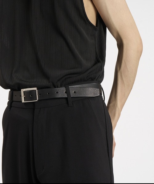 NO ID.(ノーアイディ)の「【NO ID.】Irregular Square Buckle Leather Belt / イレギュラー スクエア バックル レザー ベルト(ベルト・メンズ・ブラック・ONE SIZE)」の10枚目の写真