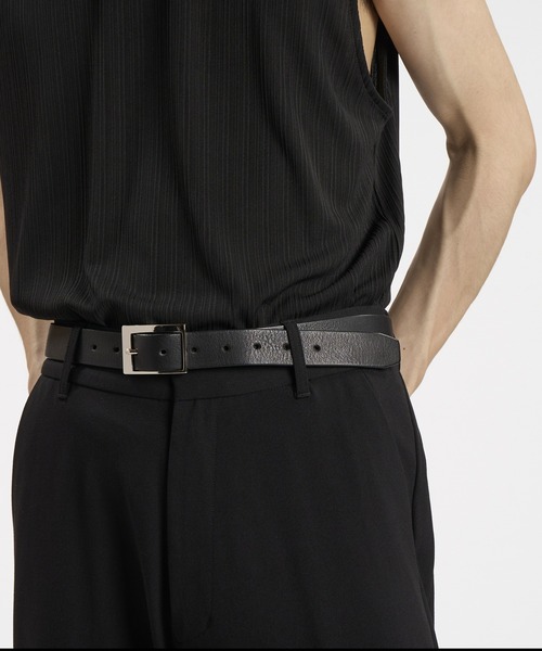 NO ID.(ノーアイディ)の「【NO ID.】Irregular Square Buckle Leather Belt / イレギュラー スクエア バックル レザー ベルト(ベルト・メンズ・ブラック・ONE SIZE)」の11枚目の写真