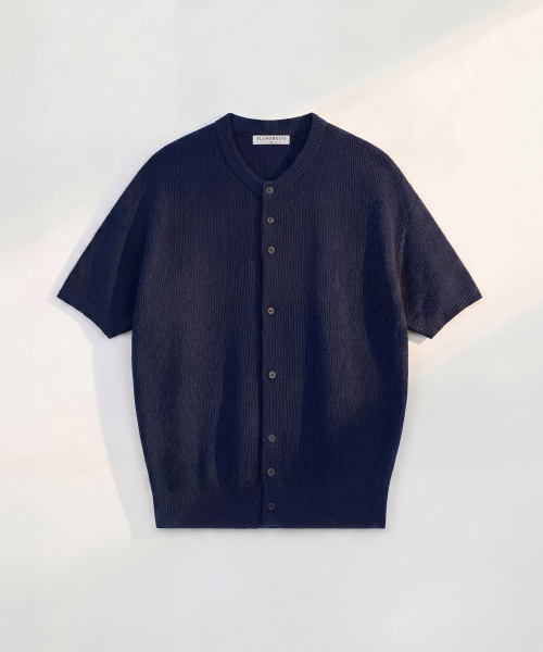 FLAWSROOM(フローズルーム)の「Amalfi Cotton Half Cardigan NAVY(ニット/セーター・メンズ・その他・MEDIUM/LARGE)」の1枚目の写真