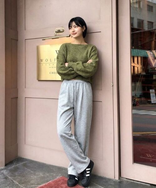 BASIC LABEL（ベーシックラベル）の「Sid one-tuck wide sweatpants 2 Color [BLBT_5001]（スウェットパンツ・レディース・グレー/ブラック・SMALL/MEDIUM/LARGE/X-LARGE）」の8枚目の写真