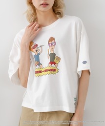 【DISCUS/ディスカス】【選べる丈感・ビーバス&バッドヘッド】DISCUS×BEAVIS AND BUTT-HEAD コラボTシャツ 綿100% クルーネック アニメ キャラクタープリント アメカジ ストリート